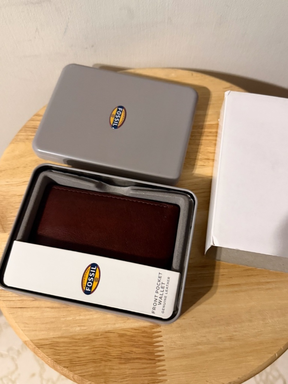 Fossil Ingram wine burgundy real leather front pocket bifold wallet NWT